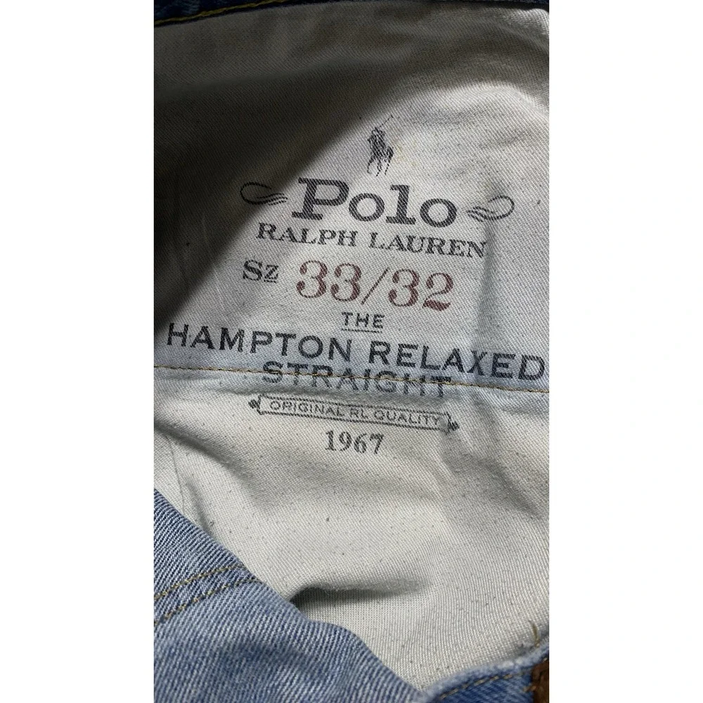 Polo Ralph Lauren Men's 34x30.5 Hampton Relaxed Straight-Fit Stretch Blue Jeans